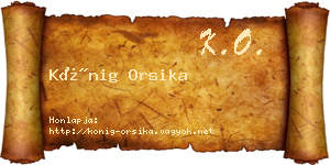 Kőnig Orsika névjegykártya